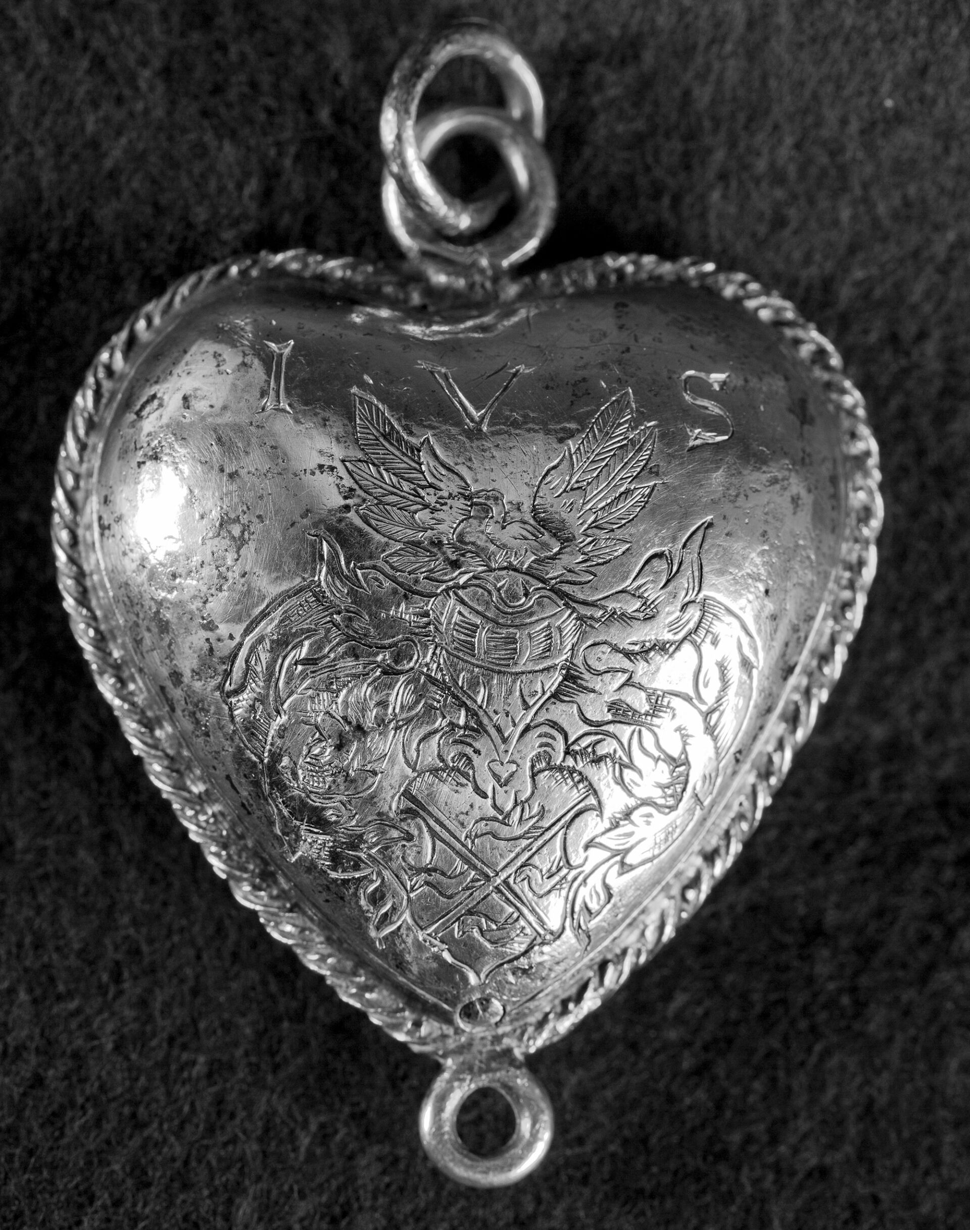 Silverhjärta från samlingarna på Göteborgs stadsmuseum